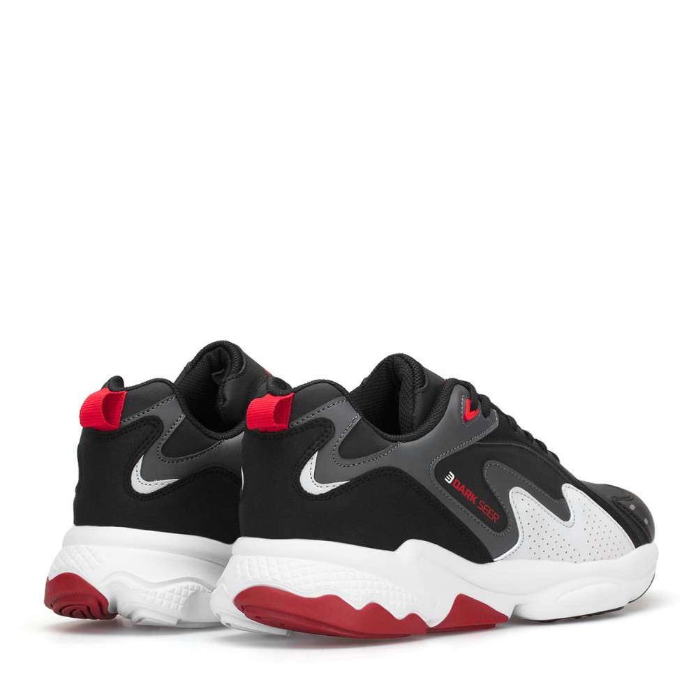 Erkek Spor Ayakkabı - Siyah Kırmızı- DS3.1039