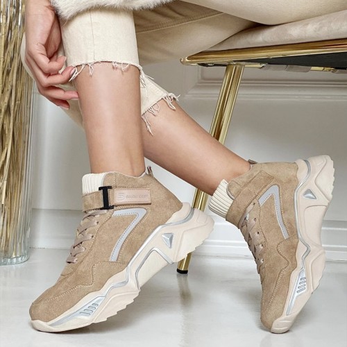 Kadın Bilekli Sneaker - Bej - DS2.YTN