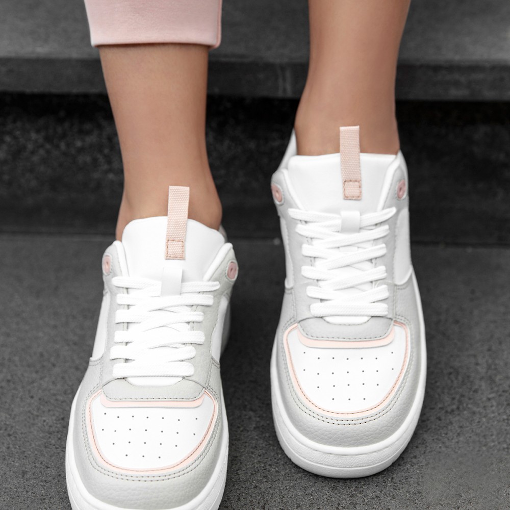 Kadın Sneaker - Beyaz Pudra - DS Alley